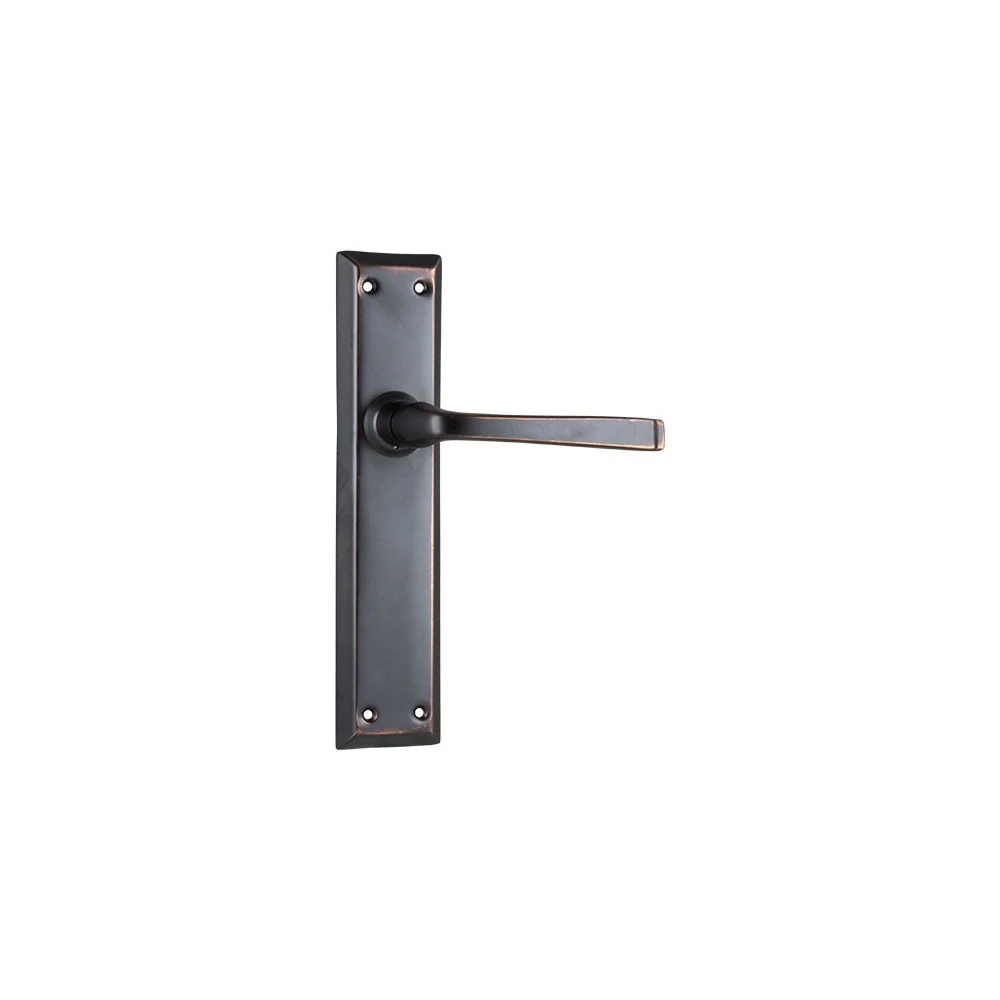 Tradco Menton Lever Door Handle on Long Backplate Antique Copper - Image 2
