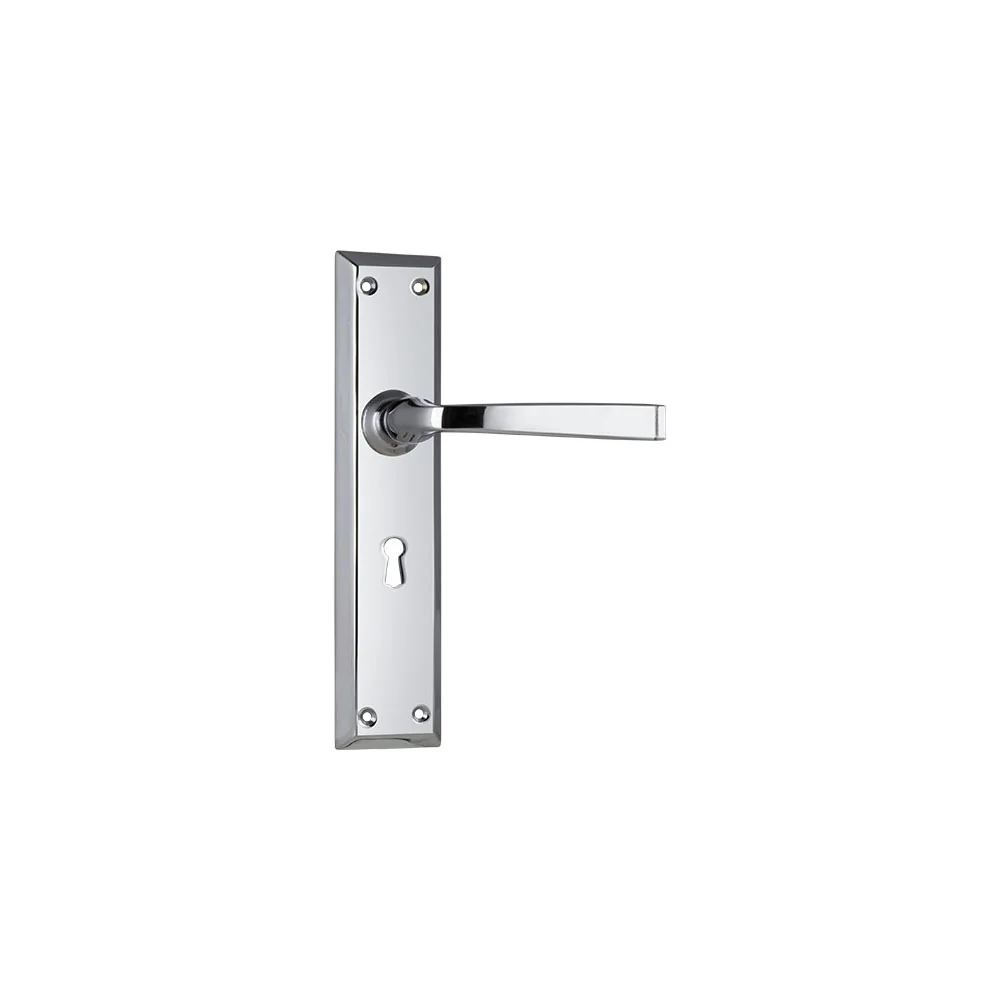 Tradco Menton Lever Door Handle on Long Backplate Chrome Plated - Image 6