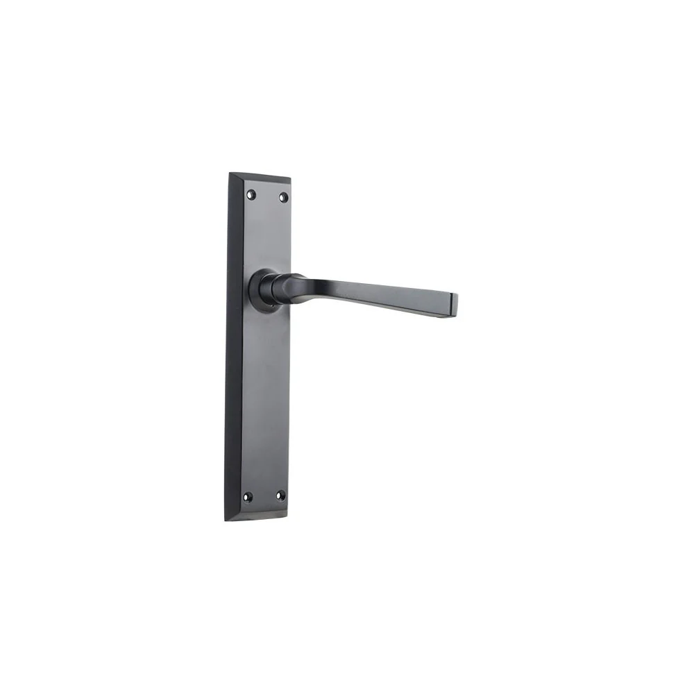 Tradco Menton Lever Door Handle on Long Backplate Matt Black - Image 2