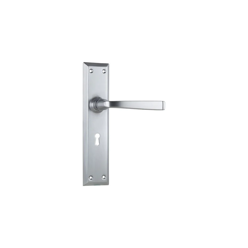 Tradco Menton Lever Door Handle on Long Backplate Satin Chrome - Image 6