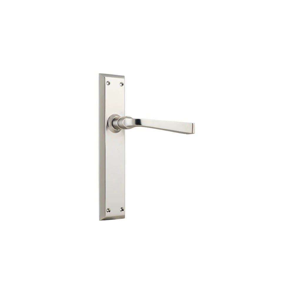 Tradco Menton Lever Door Handle on Long Backplate Satin Nickel - Image 2