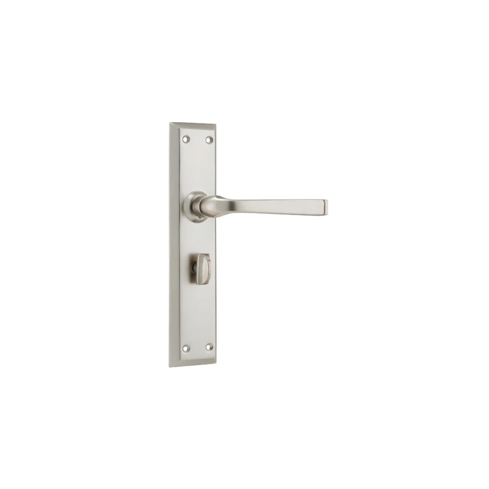 Tradco Menton Lever Door Handle on Long Backplate Satin Nickel - Image 5