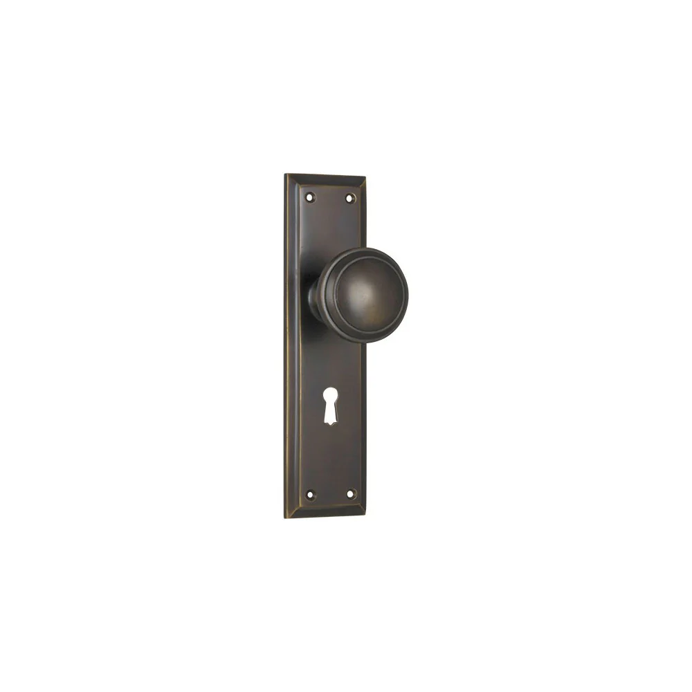 Tradco Milton Knob on Long Backplate Antique Brass - Image 5
