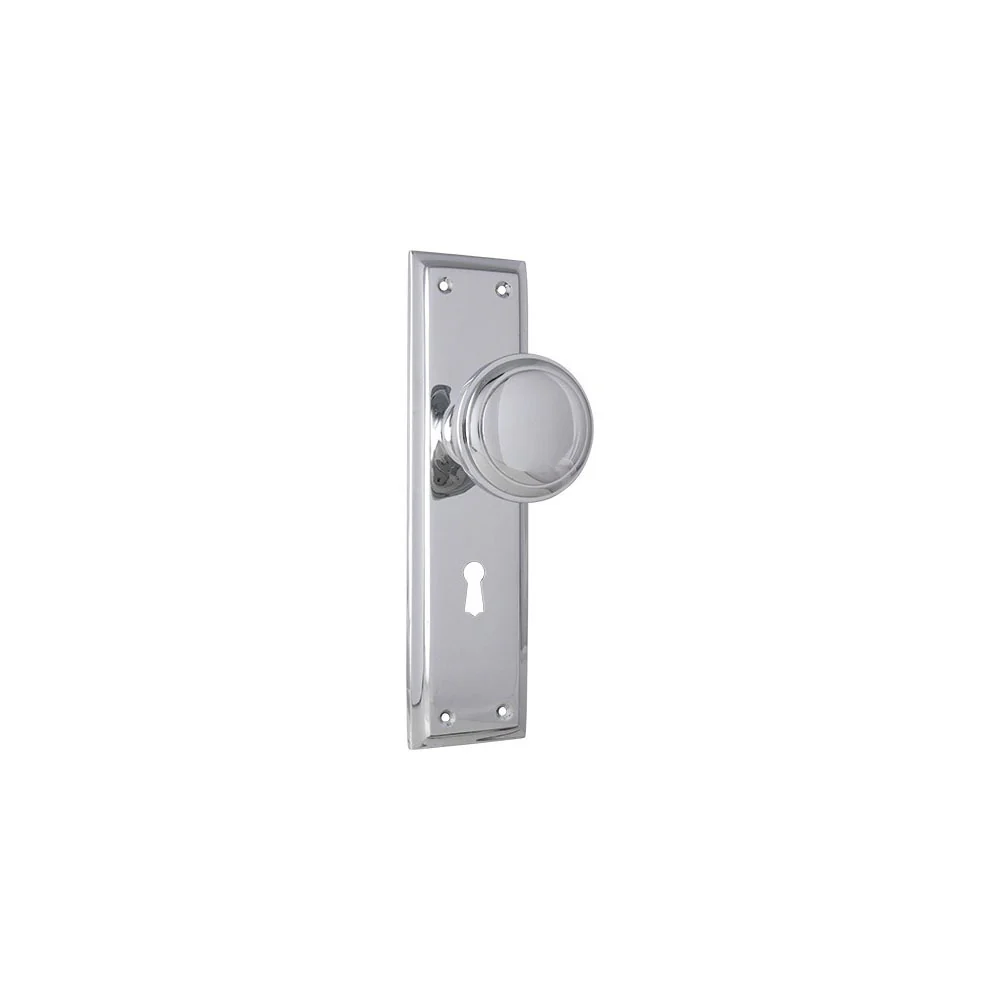 Tradco Milton Knob on Long Backplate Chrome Plated - Image 5