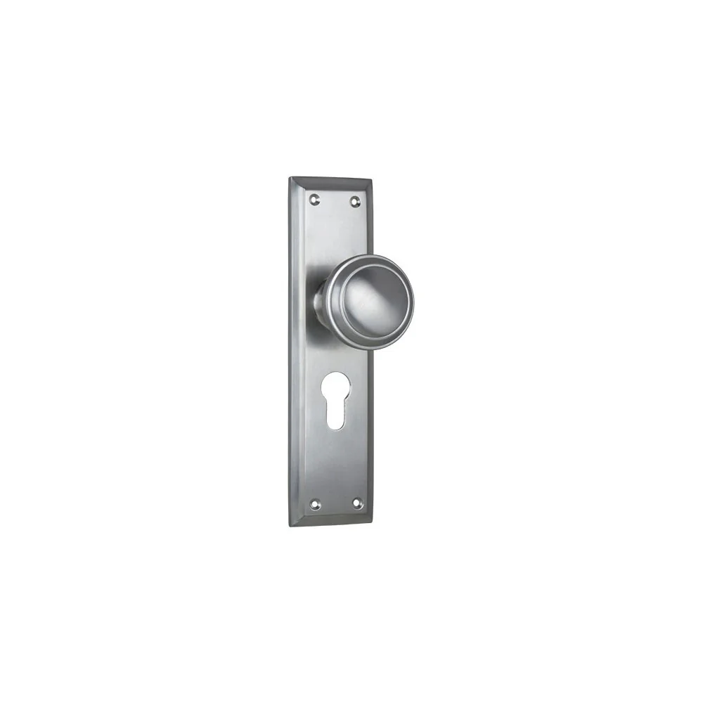 Tradco Milton Knob on Long Backplate Satin Chrome - Image 2