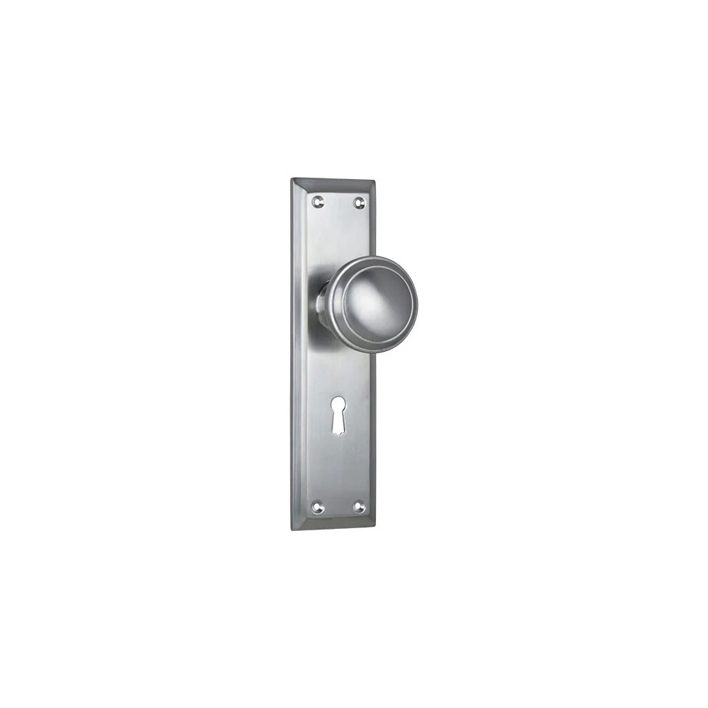 Tradco Milton Knob on Long Backplate Satin Chrome - Image 5