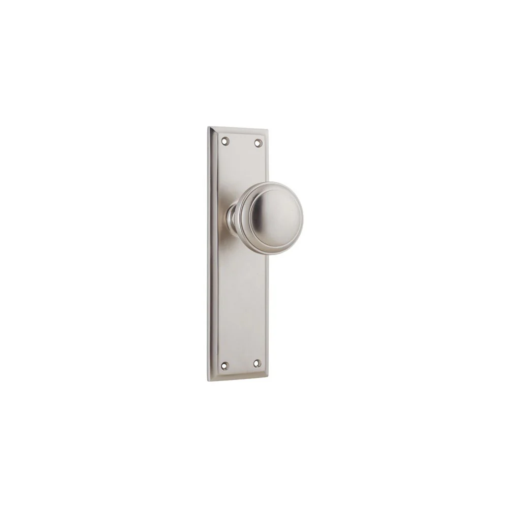 Tradco Milton Knob on Long Backplate Satin Nickel - Image 2