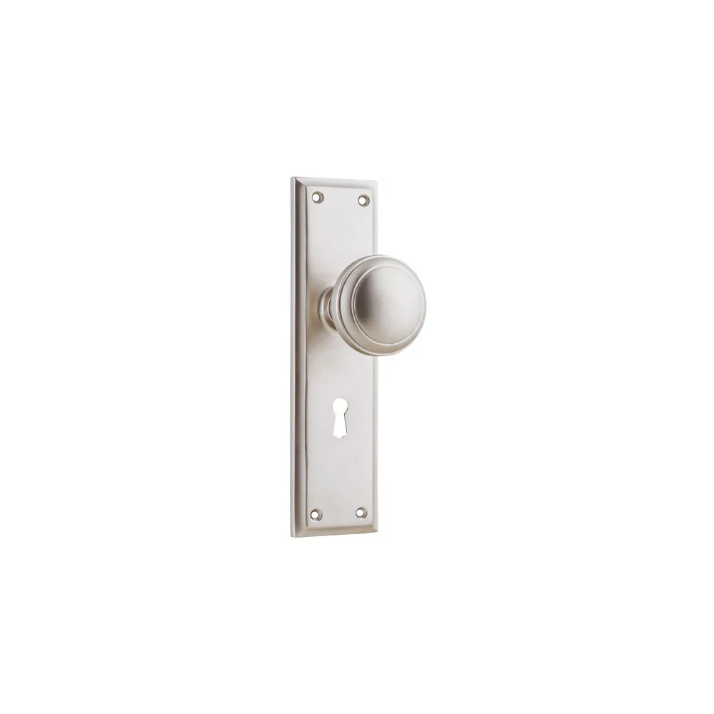 Tradco Milton Knob on Long Backplate Satin Nickel - Image 4