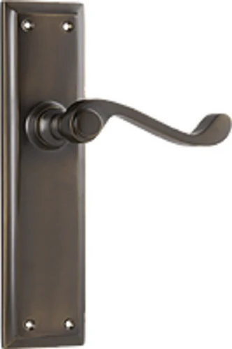 Tradco Milton Lever Door Handle on Long Backplate Antique Brass - Image 2