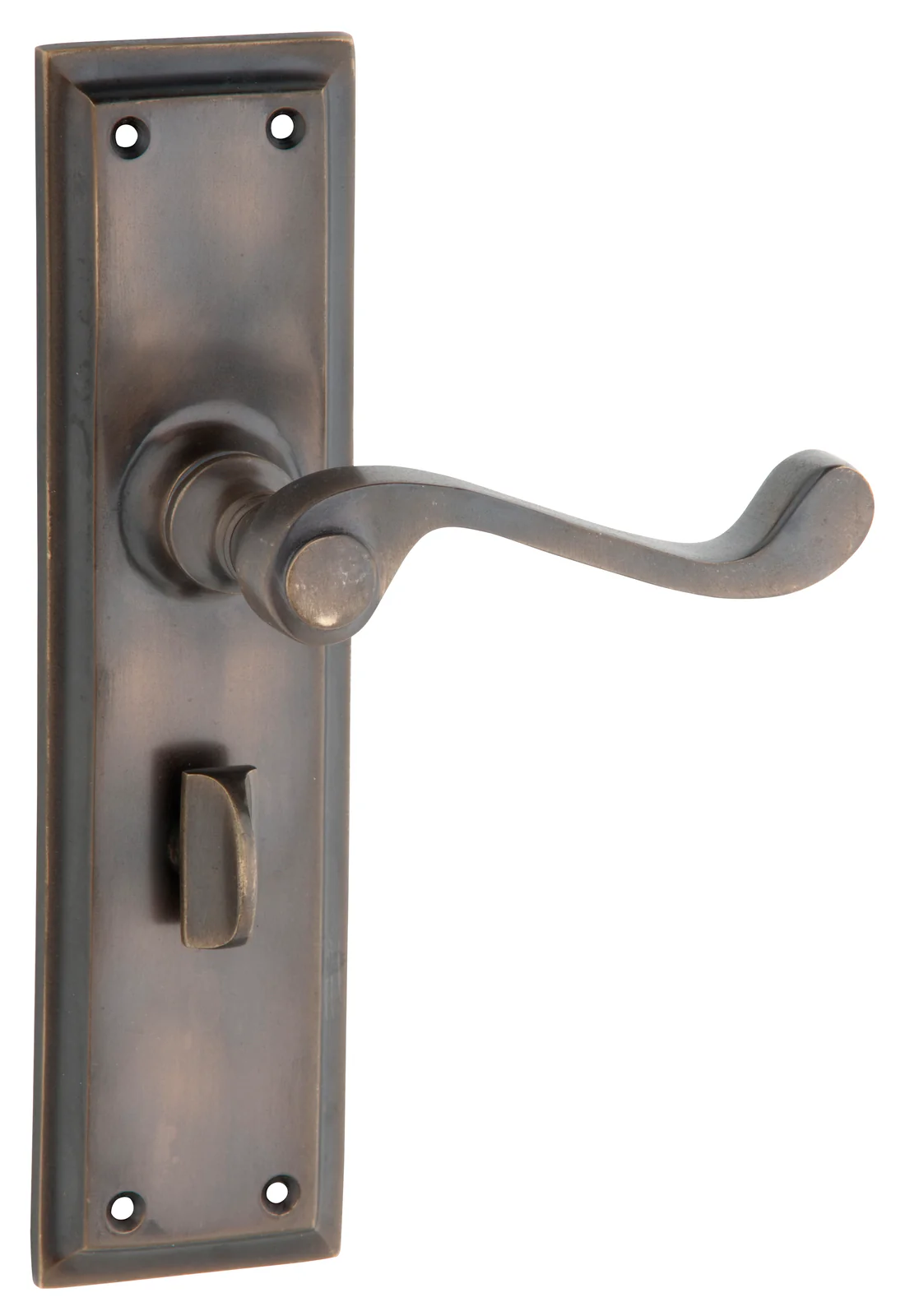 Tradco Milton Lever Door Handle on Long Backplate Antique Brass - Image 4