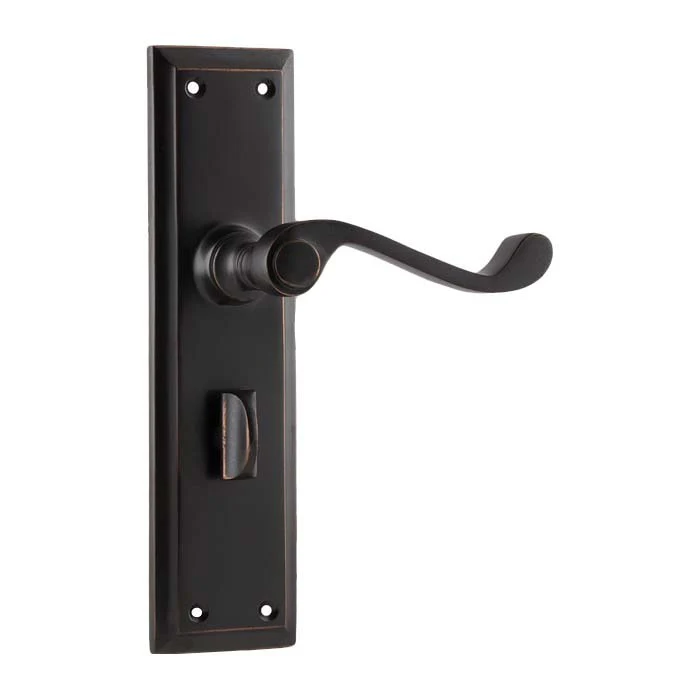 Tradco Milton Lever Door Handle on Long Backplate Antique Copper - Image 4
