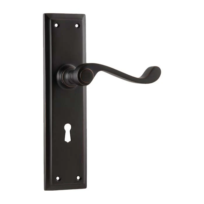 Tradco Milton Lever Door Handle on Long Backplate Antique Copper - Image 5