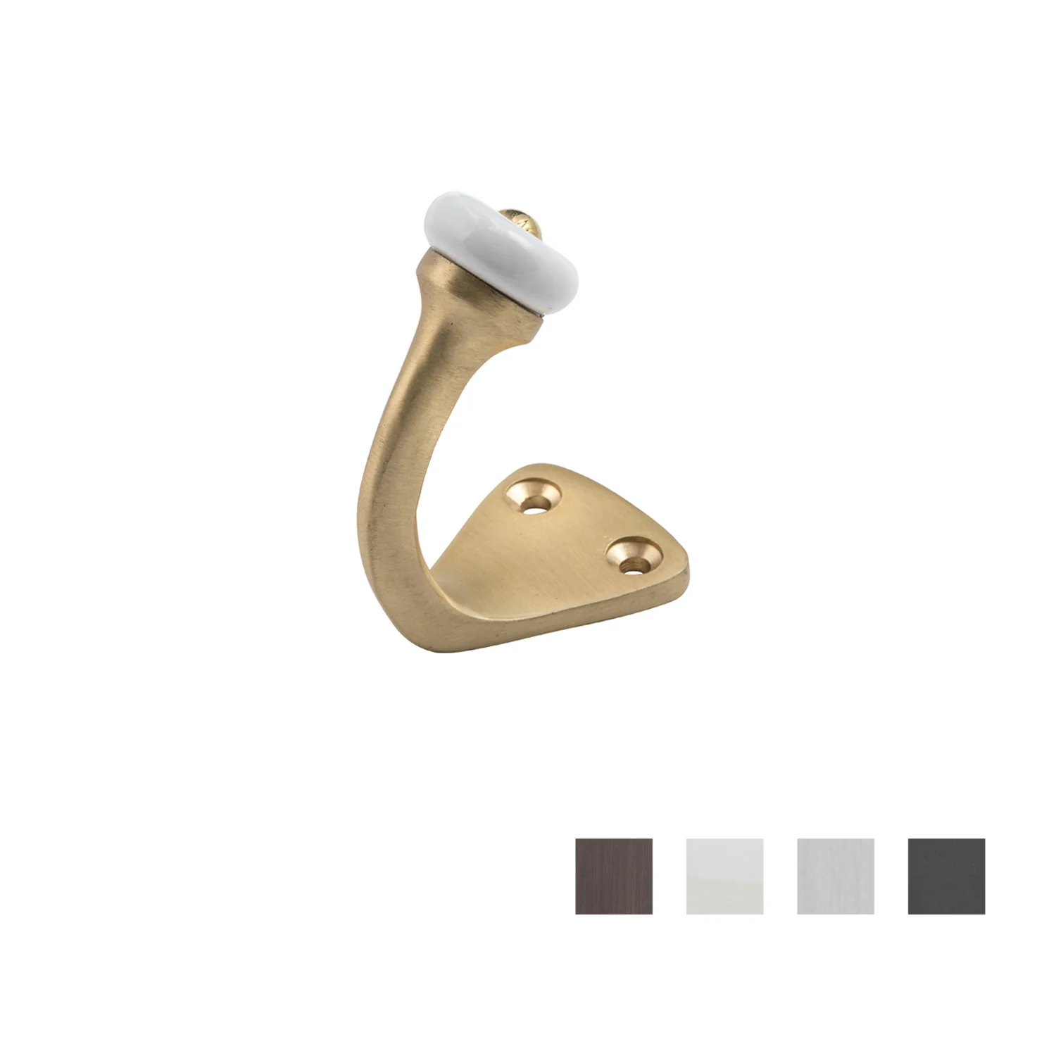 Tradco Porcelain Tip Robe Hook - Available in Various Finishes