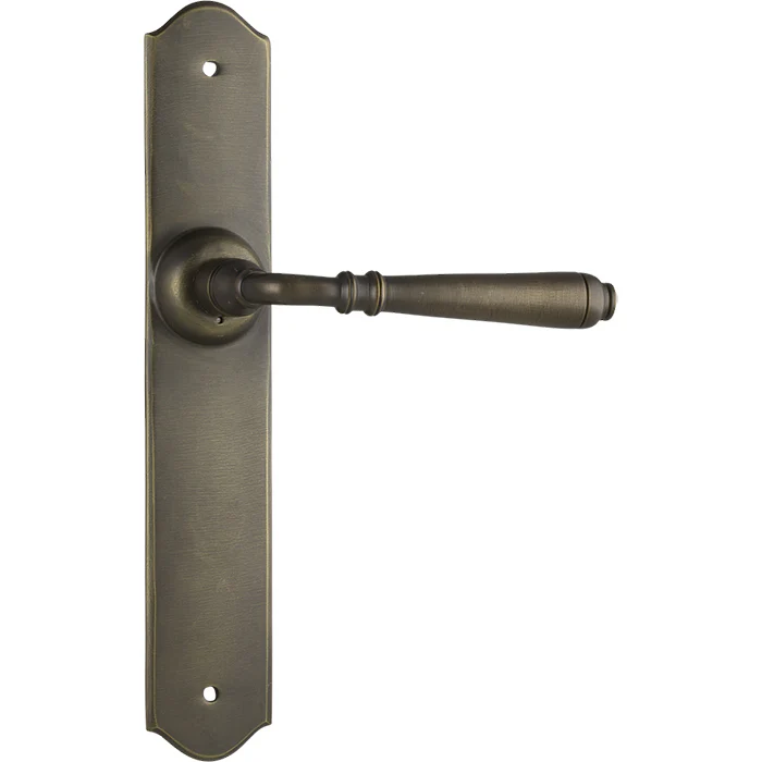 Tradco Reims Lever Door Handle on Long Backplate Antique Brass - Image 2
