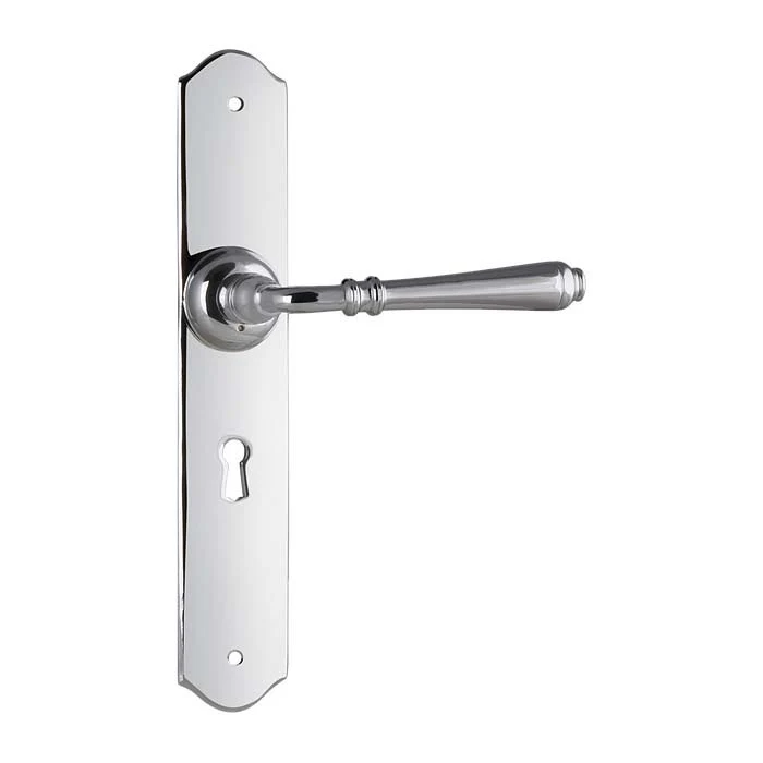 Tradco Reims Lever Door Handle on Long Backplate Chrome Plated - Image 6