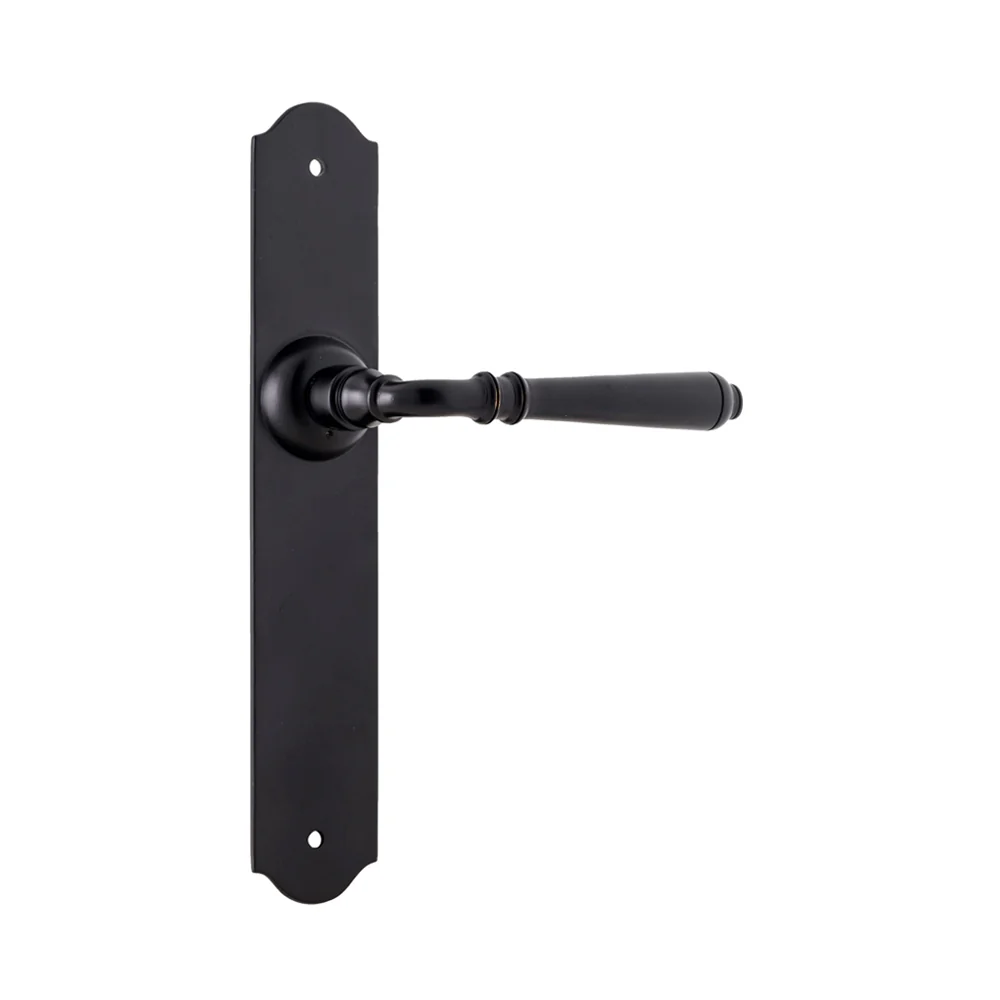 Tradco Reims Lever Door Handle on Long Backplate Matt Black - Image 2
