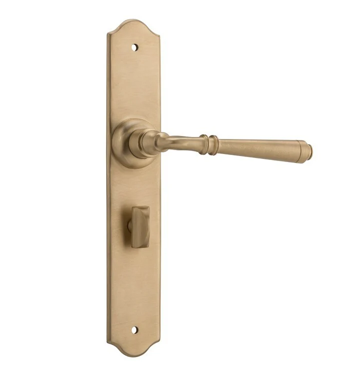Tradco Reims Lever Door Handle on Long Backplate Satin Brass - Image 6