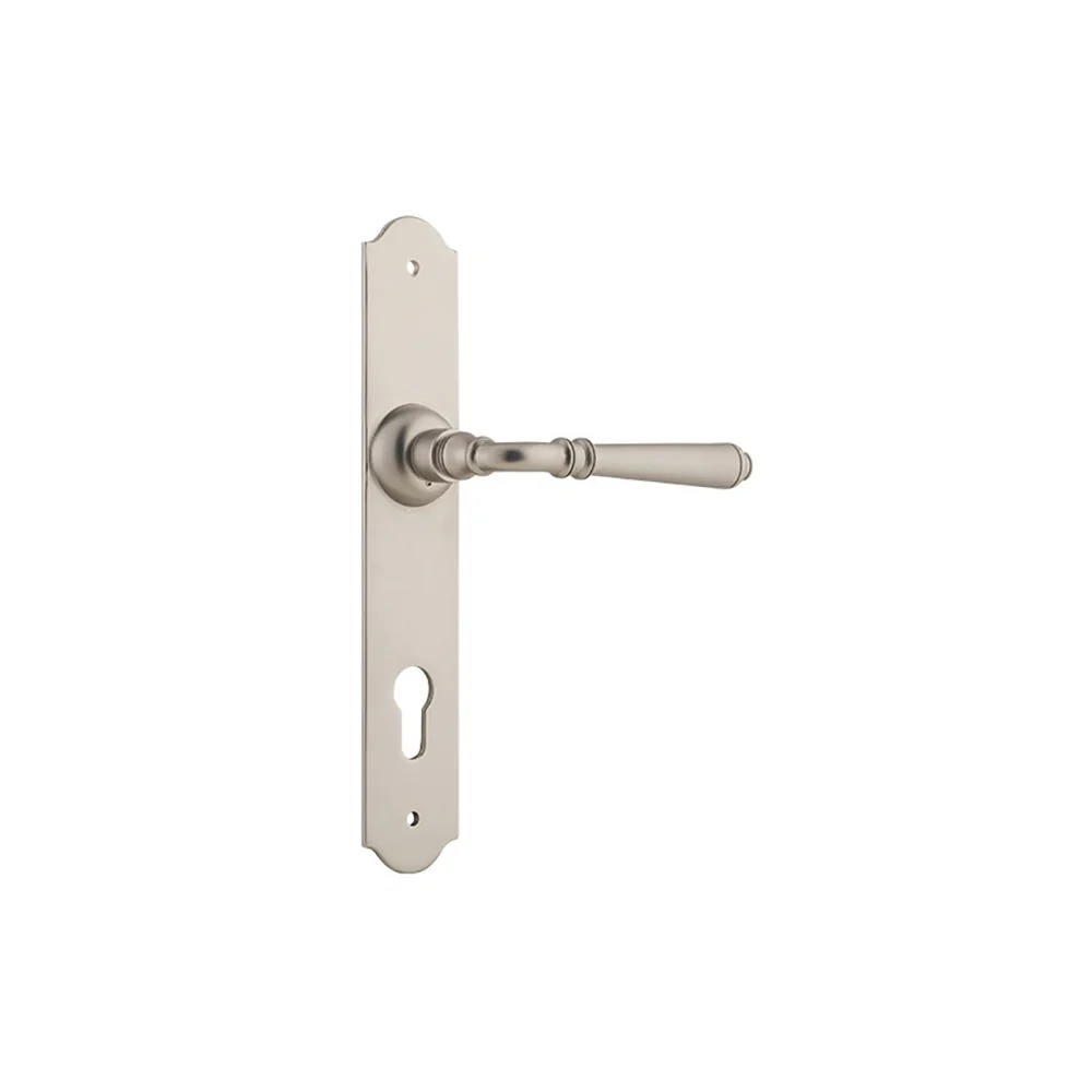 Tradco Reims Lever Door Handle on Long Backplate Satin Nickel - Image 4
