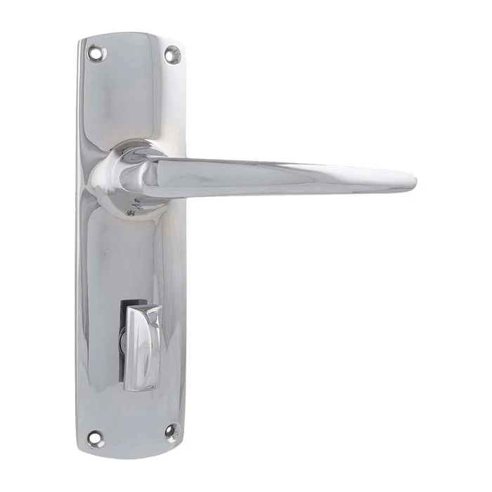 Tradco Retro Lever Door Handle on Rectangular Backplate Chrome Plated - Image 4