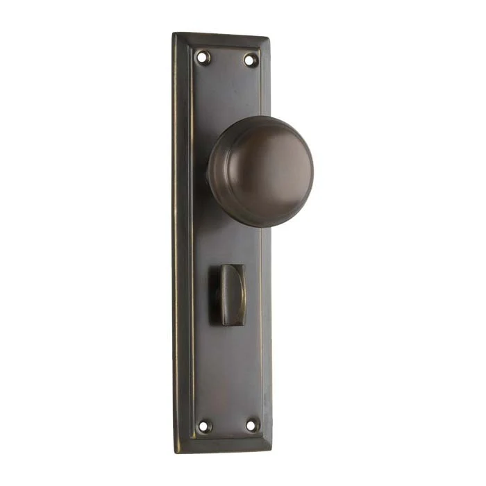 Tradco Richmond Door Knob on Long Backplate Antique Brass - Image 4