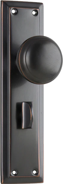 Tradco Richmond Door Knob on Long Backplate Antique Copper - Image 4