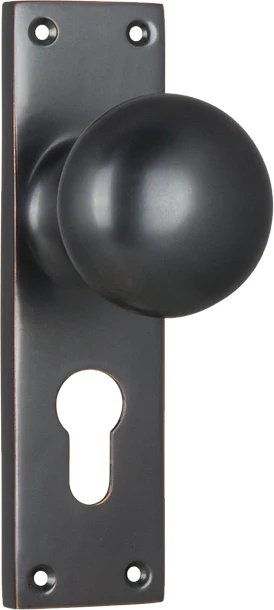 Tradco Victorian Knob on Long Backplate Antique Copper - Image 3