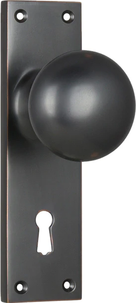 Tradco Victorian Knob on Long Backplate Antique Copper - Image 5