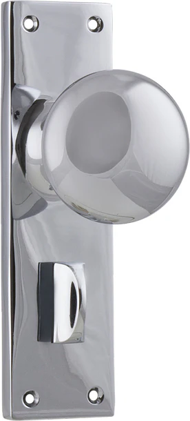 Tradco Victorian Knob on Long Backplate Chrome Plated - Image 4
