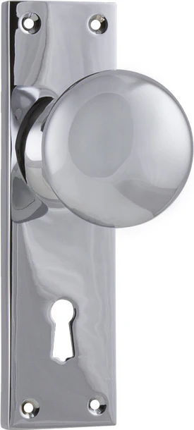 Tradco Victorian Knob on Long Backplate Chrome Plated - Image 5