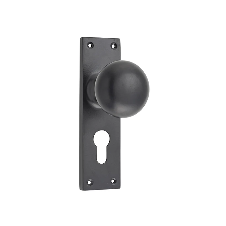 Tradco Victorian Knob on Long Backplate Matt Black - Image 3