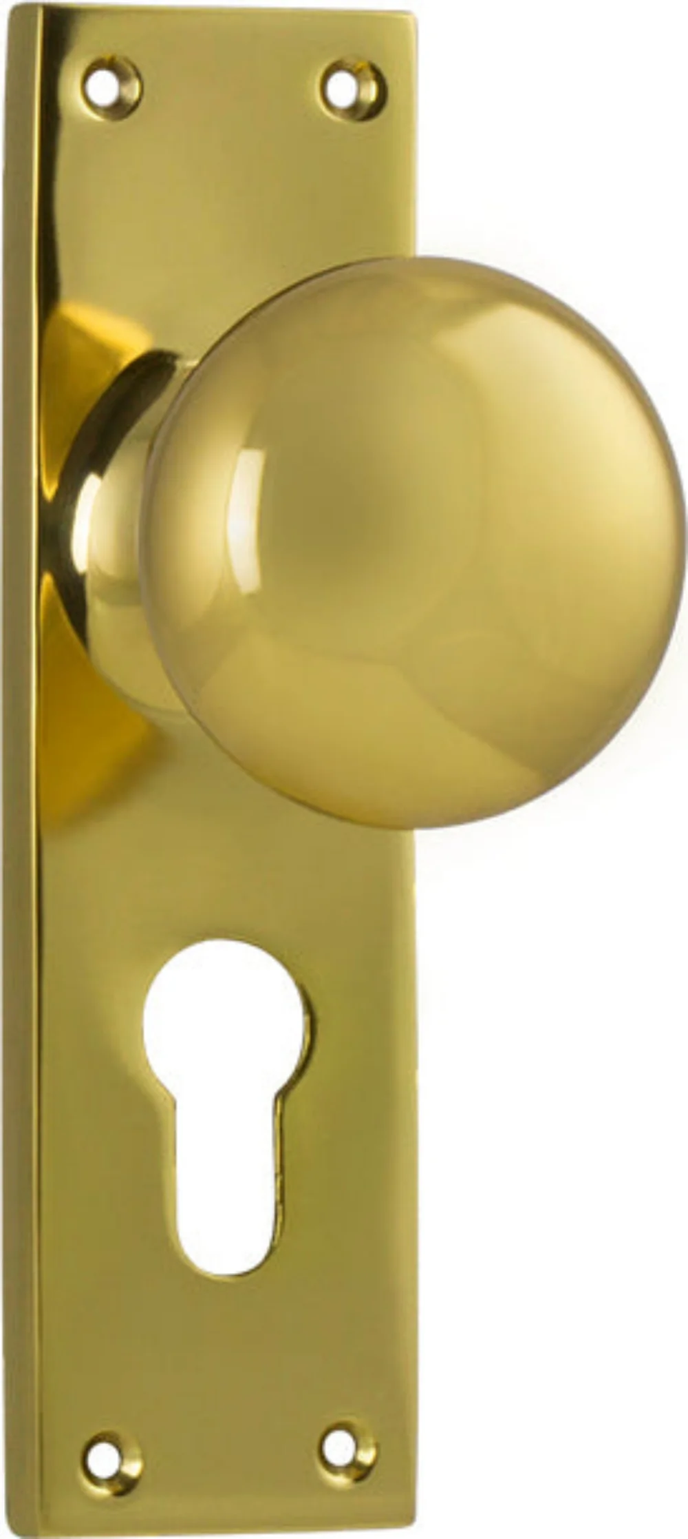 Tradco Victorian Knob on Long Backplate Polished Brass - Image 2