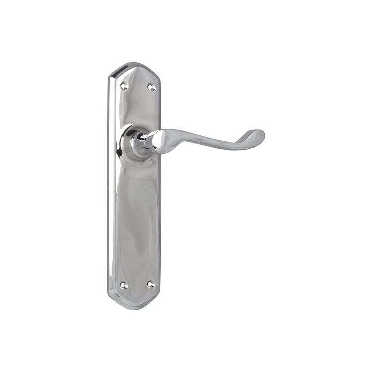Tradco Windsor Lever Door Handle on Shouldered Backplate Chrome Plated - Image 2