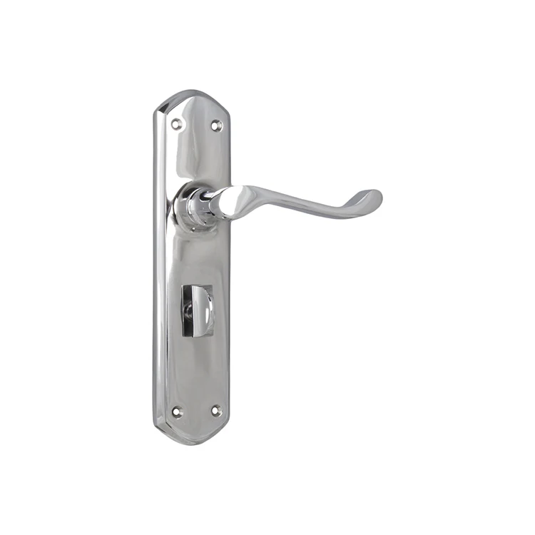Tradco Windsor Lever Door Handle on Shouldered Backplate Chrome Plated - Image 4