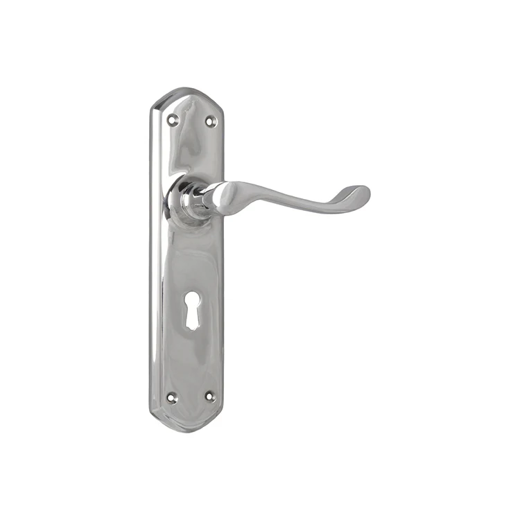 Tradco Windsor Lever Door Handle on Shouldered Backplate Chrome Plated - Image 5