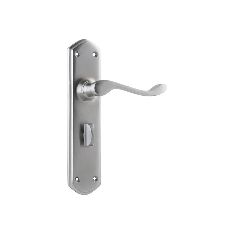 Tradco Windsor Lever Door Handle on Shouldered Backplate Satin Chrome - Image 3