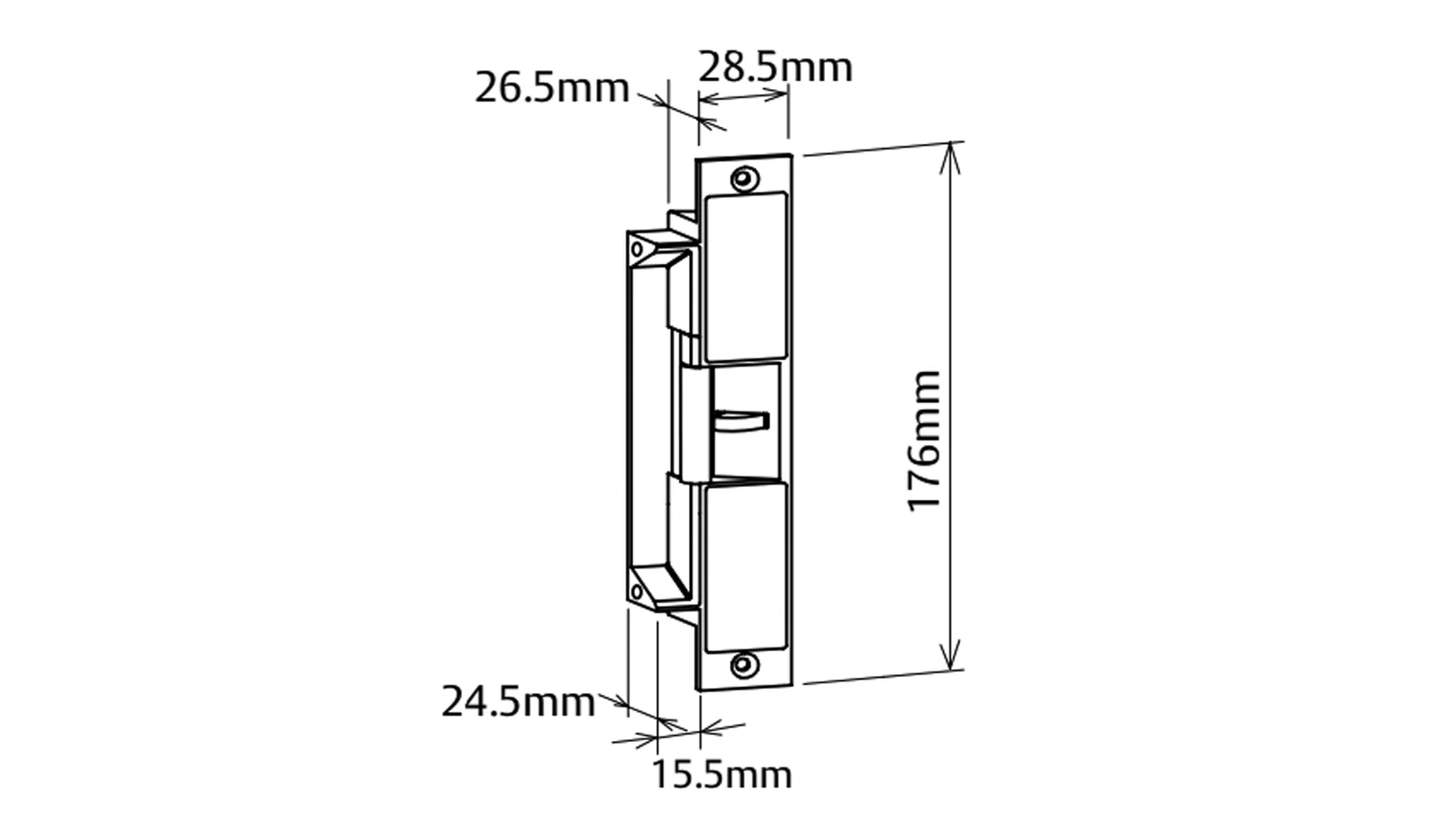 Trimec ES2000 Electric Strike Monitored 12VDC Fail Secure Stainless Steel 112001-000 - Image 2