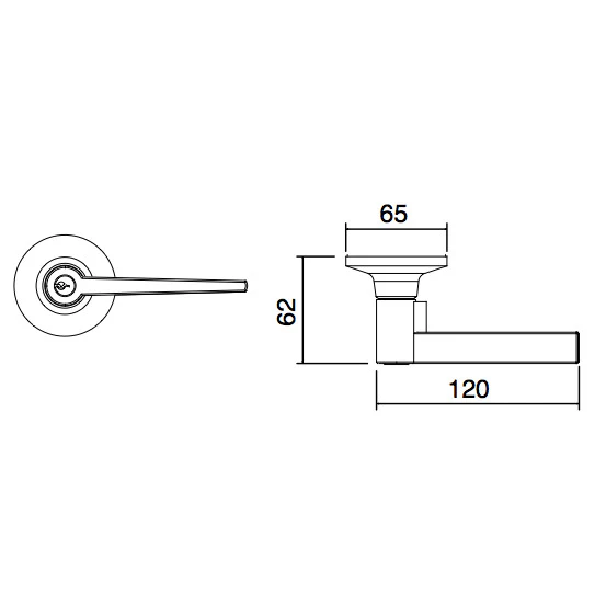 Trio Door Handle Entrance Lever Set 60-70mm Matt Black WDL400BL - Image 3