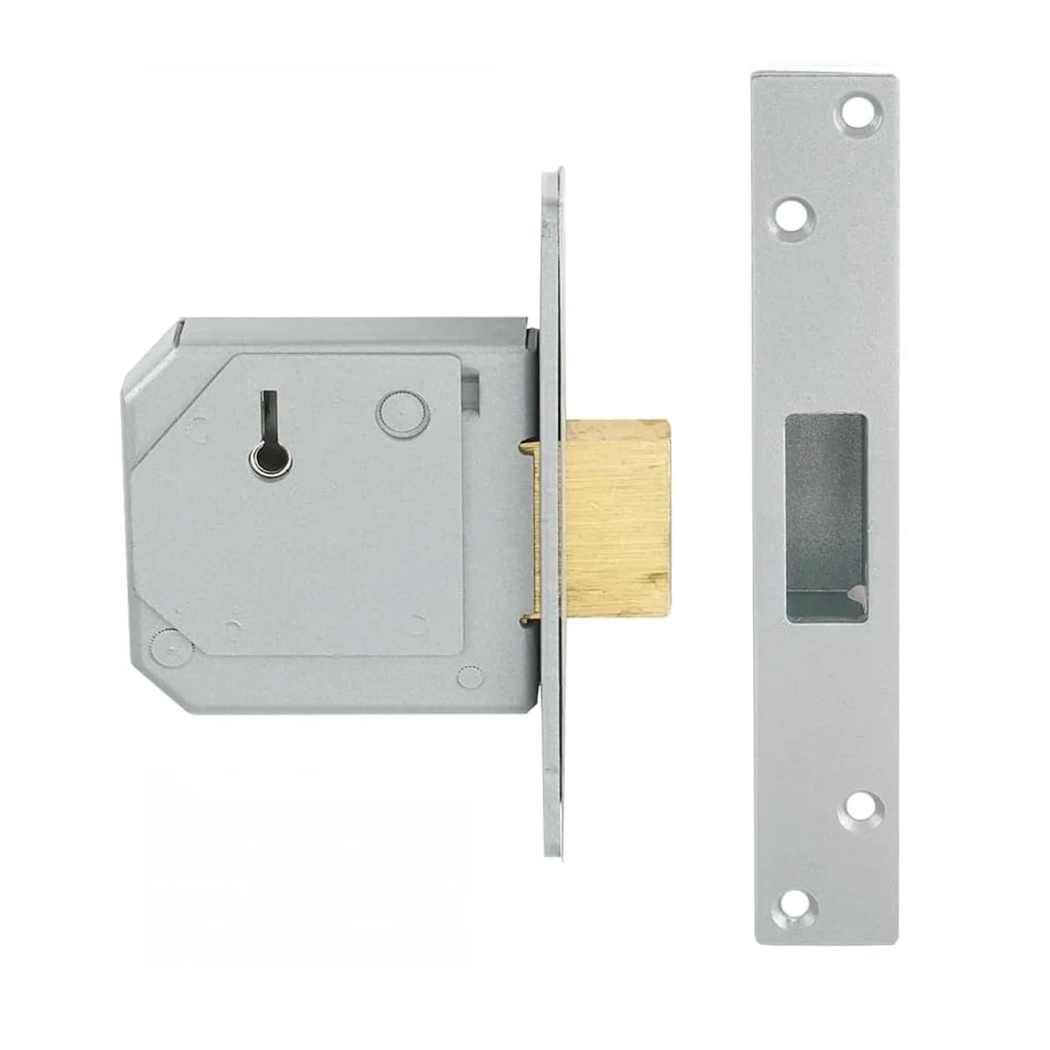 Union Mortice Deadlock 40mm - Available in Polished Brass and Satin Chrome - Image 3