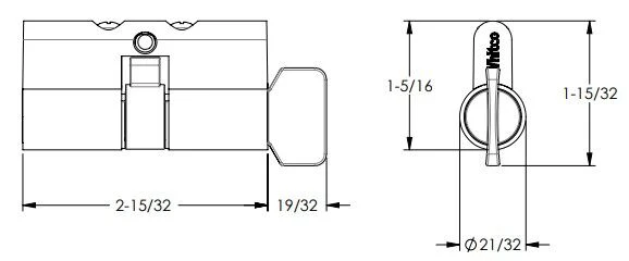 Whitco 5 Pin Euro Single Cylinder Lazy Cam with Turnsnib Chrome Plate W845900 - Image 2