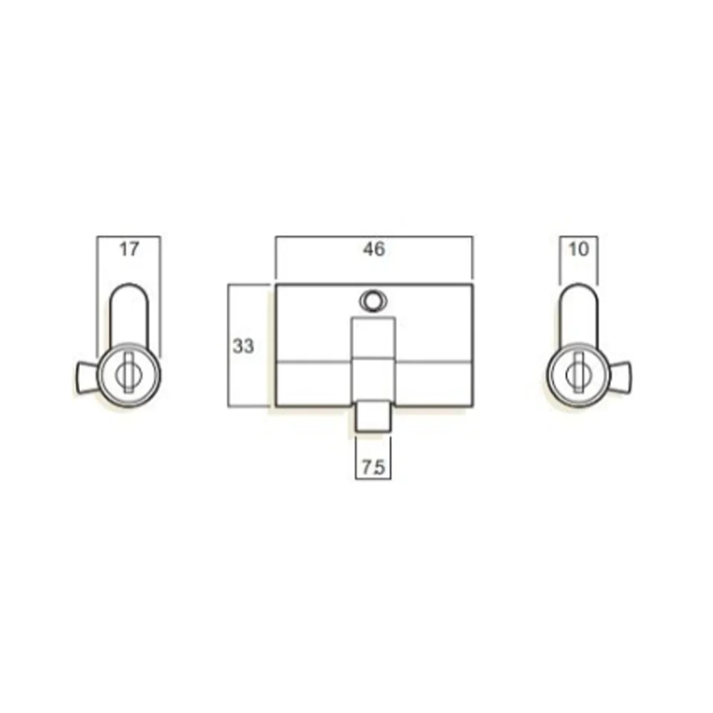 Whitco Screen Door Lock Lazy Cam 5 Disc Euro Cylinder Keyed Alike W841700 - Image 2