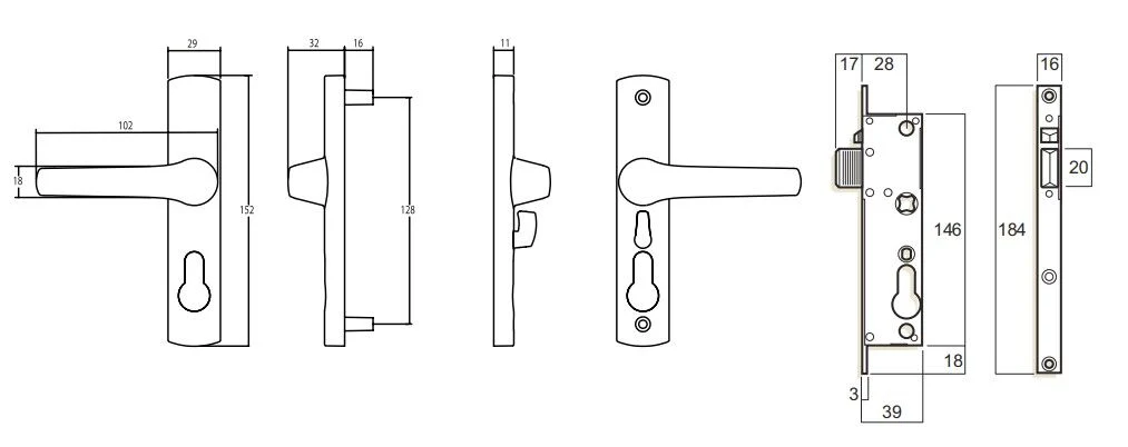 Whitco Security Screen Door Lock Tasman MK2 No Cylinder White W892116 - Image 2