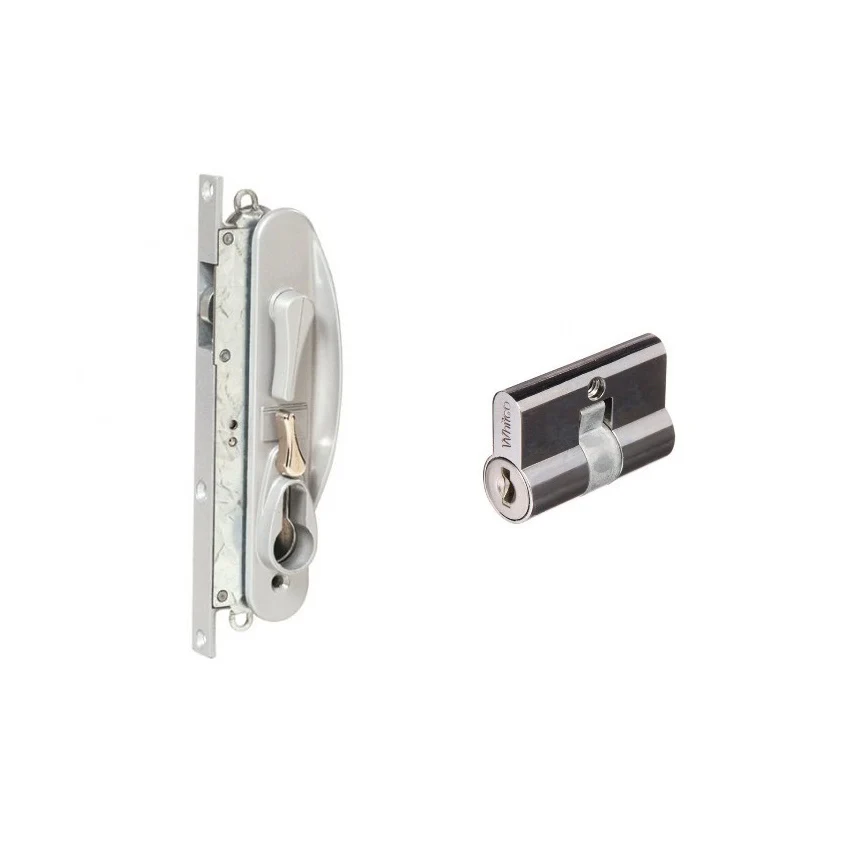 Whitco Sliding Security Screen Door Lock Leichhardt w/ Cylinder White W865316