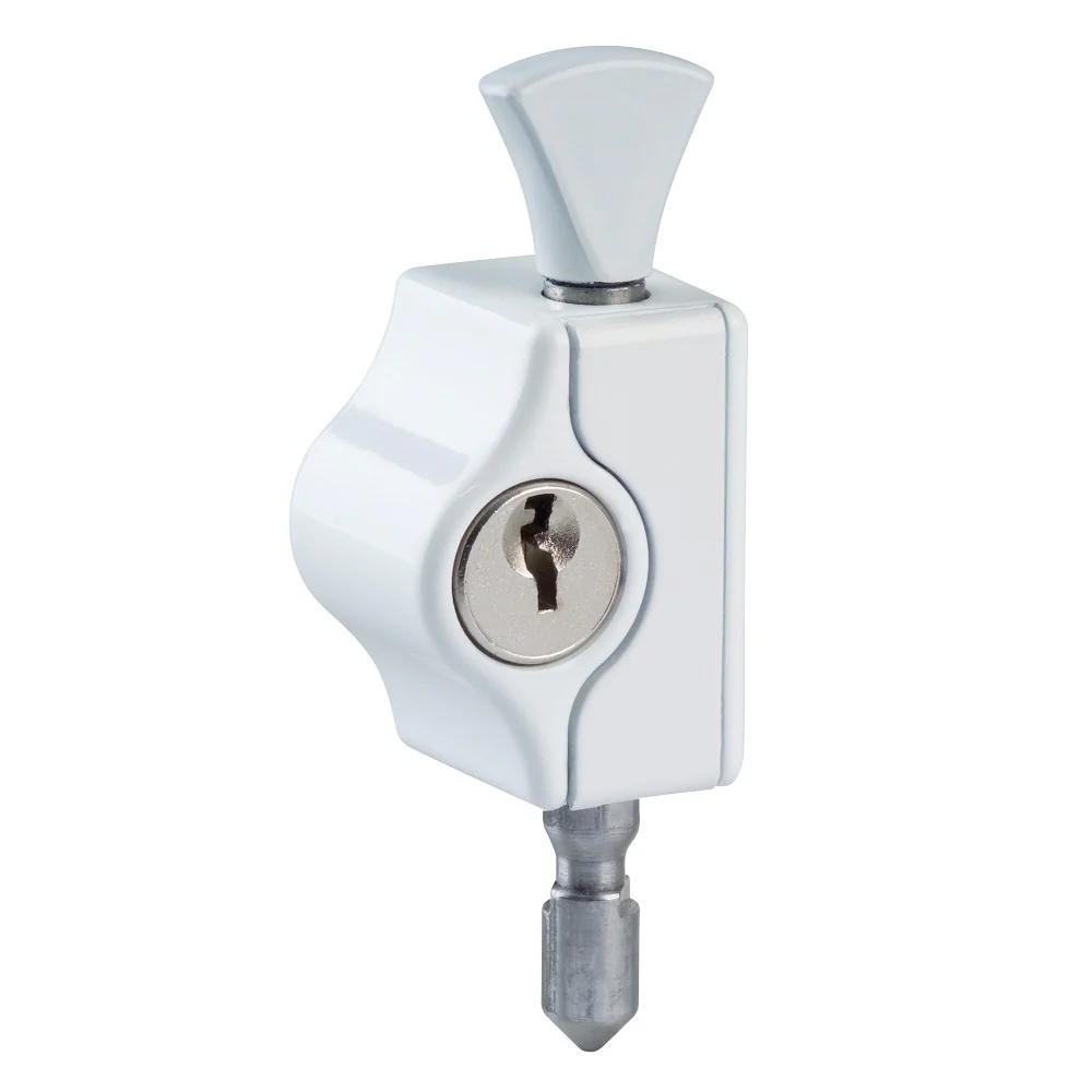 Whitco W2223016D5 Window Lock Mini Bolt D5 Wafer Keyed Alike White