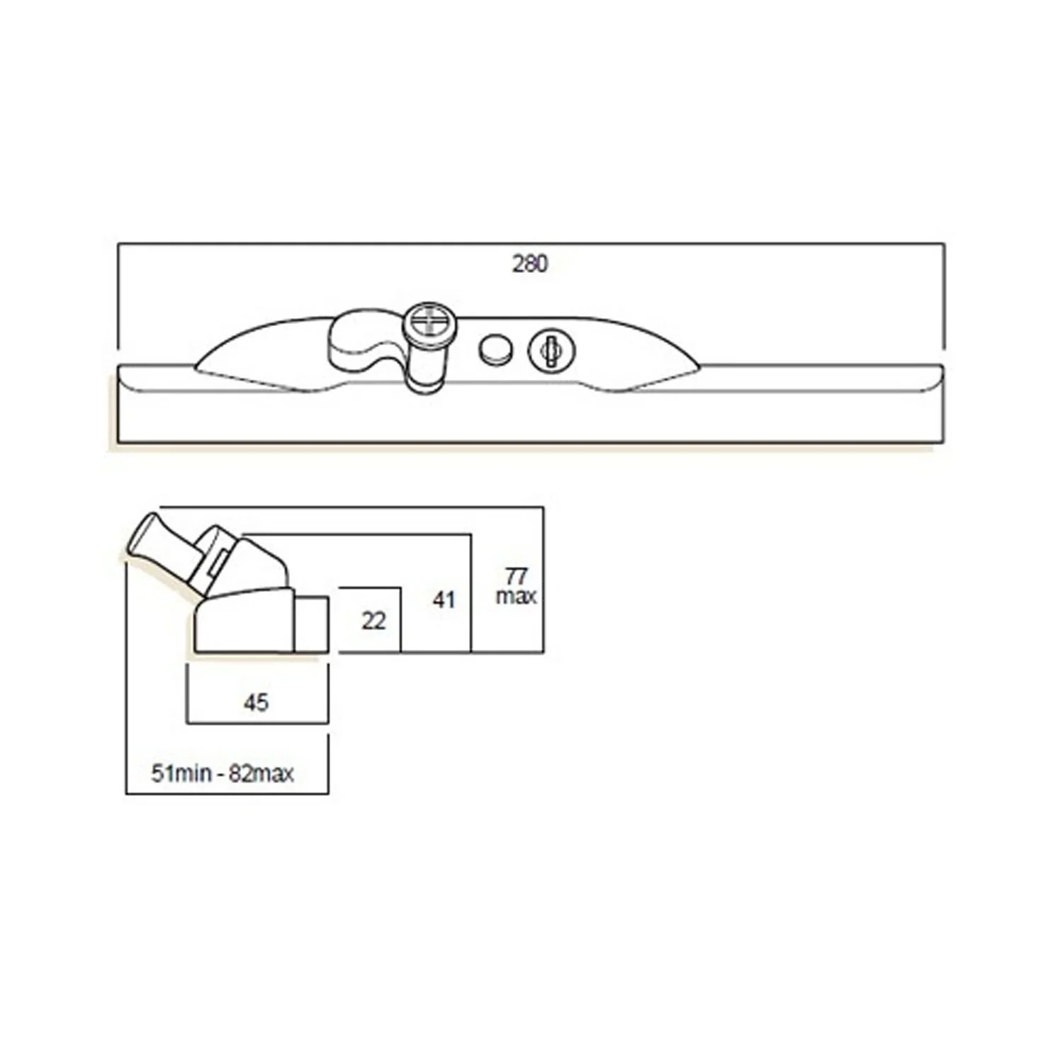 Whitco Window Chain Winder MK8 D5 Key Lockable Keyed Alike White W380216 - Image 2