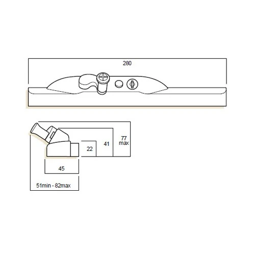 Whitco Window Chain Winder MK8 W380217 Black D5 Key Lockable Keyed Alike - Image 2