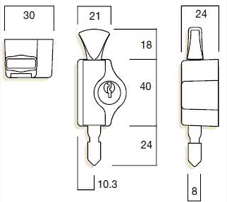 Whitco Window Lock Mini Bolt D5 Wafer Keyed Alike Primrose W2223019D5 - Image 2