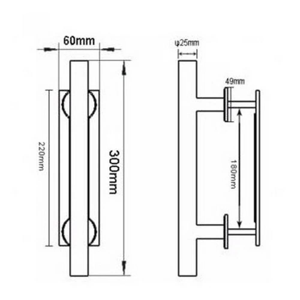 Worldwide Sliding Barn Door Handle With Flush Pull Set Matt Black BHF300MB - Image 5
