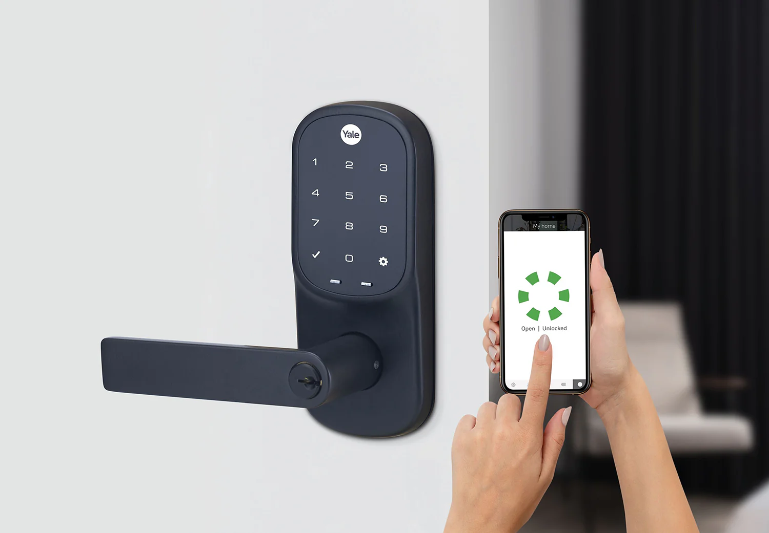 Yale Assure Keyed Door Digital Lever Lock with Yale Home Module - Image 2
