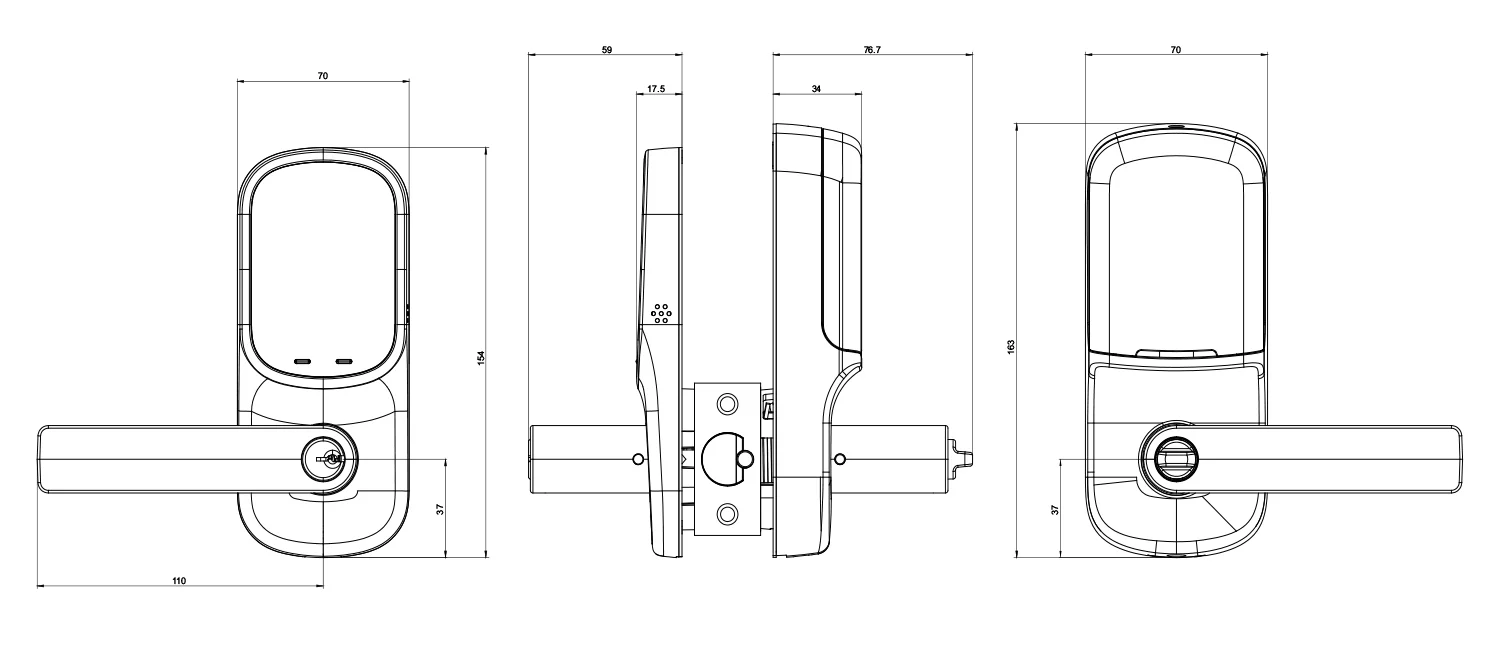 Yale Assure Keyed Door Digital Lever Lock with Yale Home Module - Image 3