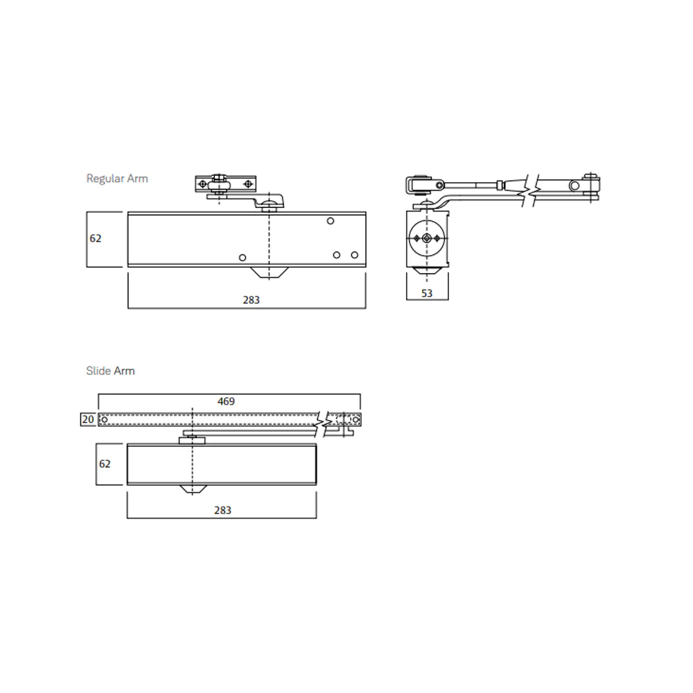 Yale EN2-6 Door Closer Power Adjustable Std Arm Delayed Action Fire Rated Silver Y2600SIL - Image 2